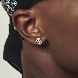 ALRNBY 2 Pairs Silver Trendy Earrings for Men Hip Hop Earrings Sparkly CZ Lightning/Dollar Stud Earrings Dainty 925 Sterling Silver Post Earrings Jewelry Set Gift Hypoallergenic