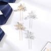 IYOU Bridal Wedding Hair Pins Silver Crystal Headpieces Pearl Hairpin
