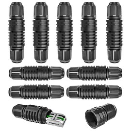 Junction Box Cable Connector Waterproof Cable Connector Junction Box 2 Way with 3 Pin Electrical Junction Box Connectors Extension Cord for 22-10 AWG 32A Ø4-9mm Wire (10 Pack)