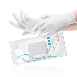 EKIND 5Pairs Disposable Nitrile Household Cleaning Gloves, Waterproof Gloves for Kitchen, Dishwashing, Baking, Gardening (12 Inch White)