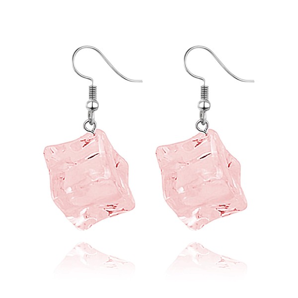 QLUYCKW Summer Creative Ice Cube Earrings for Women Colorful Bohemian