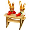 SIKORA OD12 Easter Decoration Colourful Wooden Easter Bunny Figures Rabbit