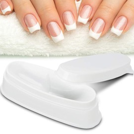 Cimenn Nail Dipping Powder Tray, Portable White Manicure Mould Nail Container, french tip dipping tray for Making Perfect French Tip Smile Lines