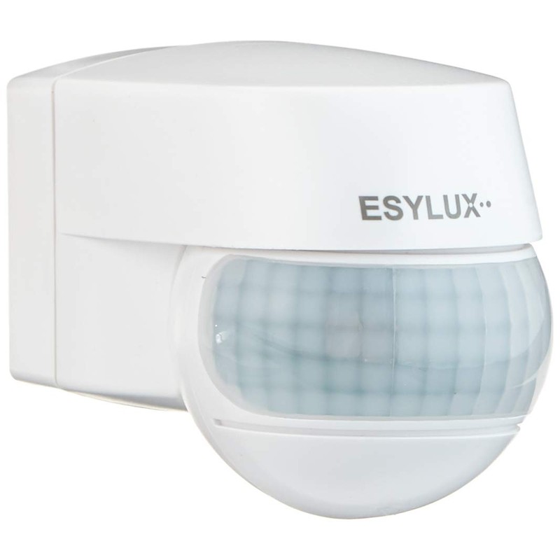Esylux MD200 surface-mounted 230 Volt IP44 motion detector, white.