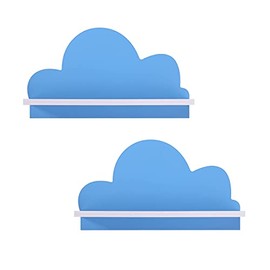 CWOne Designs Cloud Shelves for Nursery Or Bedroom - Pair of Handmade Kids Nursery Shelves. 2 x Floating Bedroom Baby Book Shelf