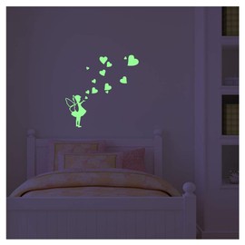 Ambiance Small Fairy Sticker with Hearts Glow in the Dark – 25 X 20 Cm