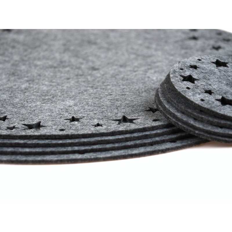 Blue Whale Gifts Nordic Grey Star Christmas Dinner Felt Table
