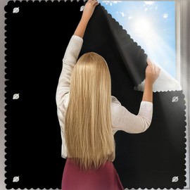 QaZanteiar Roof Window Roller Blind, W 60 x H 140 cm, Roof Window Blackout Roller Blind, No Drilling, Suction Cup, Sun Protection Roof Window Roller Blind, Blackout Roller Blind for Velux Roof Windows