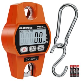 GRAM PRES Digital Hanging Scale, Mini Crane Scale 660LB/300KG,Deer Hunting Scales,Digital Scale with Hooks for Farm Fishing, Fish,Luggage，Outdoor.