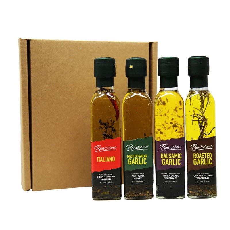 Benissimo Herb Infused Cooking Oil Chef Pack, All Natural Gourmet