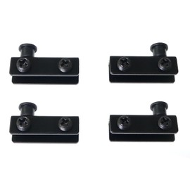 Glass Door Pivot Hinge RLECS 2 Sets Black Iron Nickel Plated Glass Clamps for Free Swinging Glass Doors, Glass Door Hinge