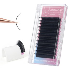 ANNAFRIS Volume Individual Eyelash Extension 0.10mm D Curl 8-15mm Mix Natural Eyelashes Synthetic Mink Classic Single False Lashes Matte Black Lash Extensions Supplies(0.10-D Curl,(8-15mm) Mix)