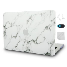 KECC Compatible with MacBook Air 15 inch Case 2025 2024 2023 Release M4 A3241 M3 A3114 M2 A2941 Protective Italian Leather Hard Shell Case, White Marble Leather