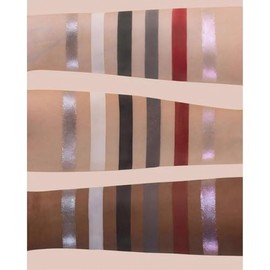 Flower Knows Swan Ballet Paleta de maquillaje de seis colores, paleta de maquillaje facial negro y rojo con 4 tonos mate + 2 tonos brillantes, maquill