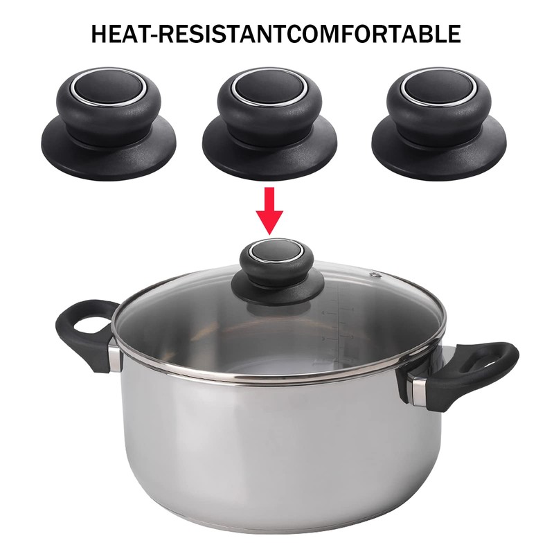 4Pcs Universal Pot Lid Top Replacement Knob,Heat Resistant and Prevent