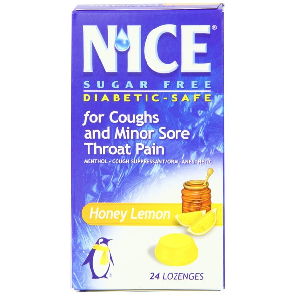 N'ICE Sugar Free Lozenges, Honey Lemon, 24-Count Package (Pack of 6)