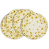 Artoid Mode Yellow Floral Daisy Bees Round Spring Placemats Set