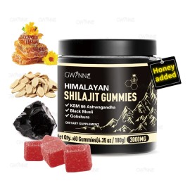 Gwynne Shilajit Gummies 3000mg Para Hombres Y Mujeres Shilajit Gummies Puro Del Himalaya cido Flvico Y 85 Oligoelementos 60 Gummies Sin Azcar Aadido  