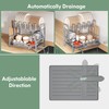 BOOSINY 2 Tier Dish Drying Rack and Drainboard Set, Large