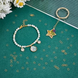 UNICRAFTALE Pack of 100 18K Gold-Plated Open Jump Rings 4 mm 925 Sterling Silver Rings Round Jump Rings Metal Connector for Making DIY Jewellery and Key Ring Accessories Making