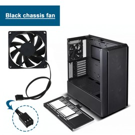 VGOL 1PC 3-pin 92mm DC Case Fan Hydraulic Bearing for Continuous Operation Quiet Motor Computer Fan 92x92x25mm PBT Plastic Speed 1800 RPM