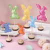 Whaline 6Pcs Easter Bunny Decorations Fabric Tall Standing Plaid Bunny