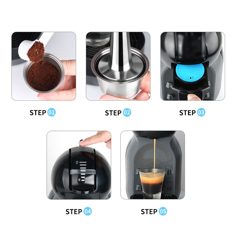 Stainless Steel Coffee Capsule Cup Reusable Refillable Coffee Capsule Cup