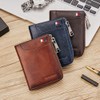 VANNANBA Wallets for Men Genuine Leather,Slim Zipper Mens Wallet RFID
