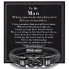 YADOCA Mens Bracelet to My Man, Leather Bracelet Gift for