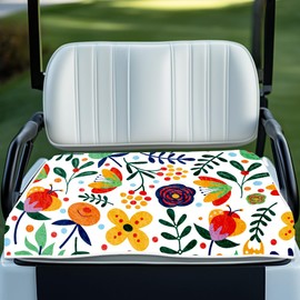 WEBEEDY Golf Cart Seat Covers,Bohemian Floral Design Summer Breathable Golf Cart Seat Towel Blanket Keeps Seat Clean for Most 2-Seat Golf Carts,100% Microfiber Soft Golf Accessories,51"x 31"