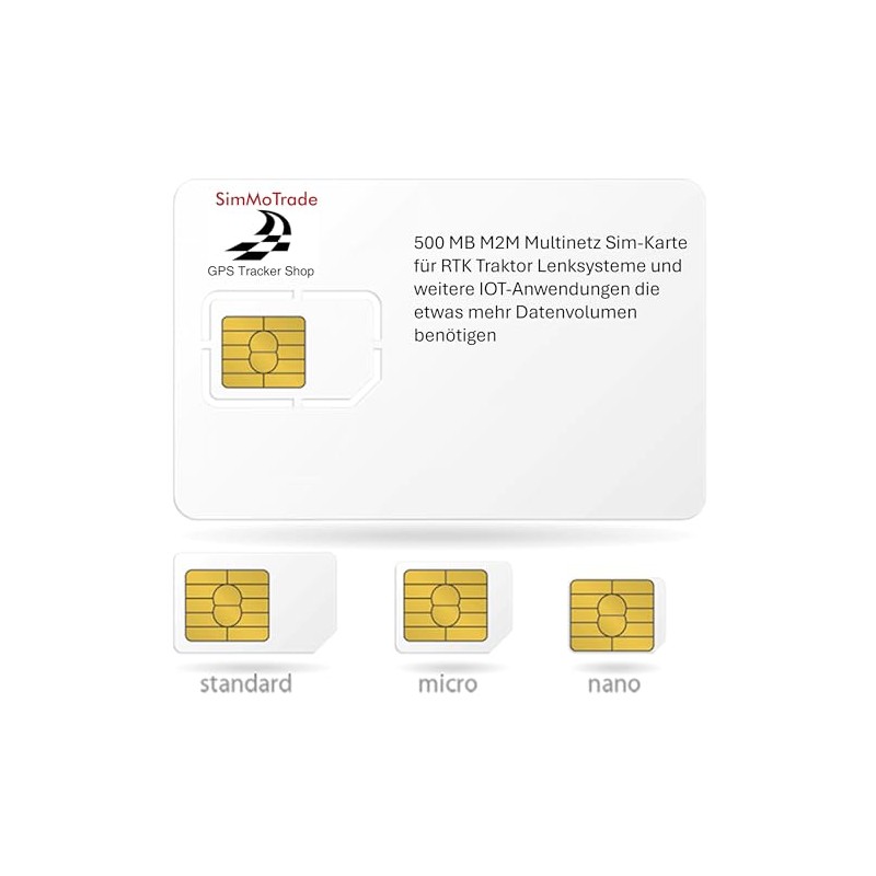 Simmotrade® M2M Multinetz SIM Card for RTK Steering System and