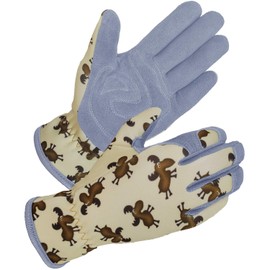 SKYDEER Gardening Gloves For Kids, Deerskin Suede Leather Work Gloves, Soft and Extra Double Padded Hands Protection (SD6622/L)