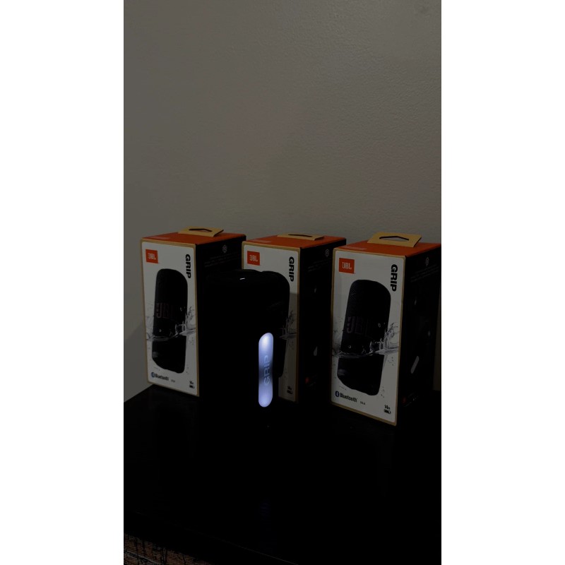 JBL Grip Portable Bluetooth Speaker – 14h Playtime, Waterproof, Black,