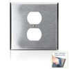 Leviton 2-Gang Wallplate, Non-Magnetic Stainless Steel, 84039-40