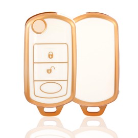OFF WE GO Car Key Case Key Cover for Land Rover Range Discovery Sport Freelander Evoque Jaguar XF XJ XJL F-Pace Car Key Box Key Cover Protective Case White Gold