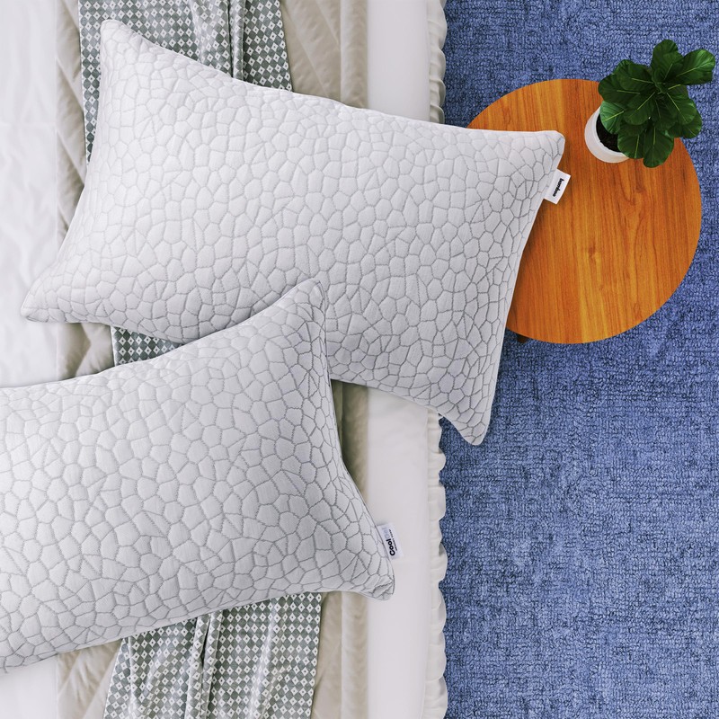 COOL GEL Reversible Shredded Memory Foam Pillow, Supportive and Comfortable,