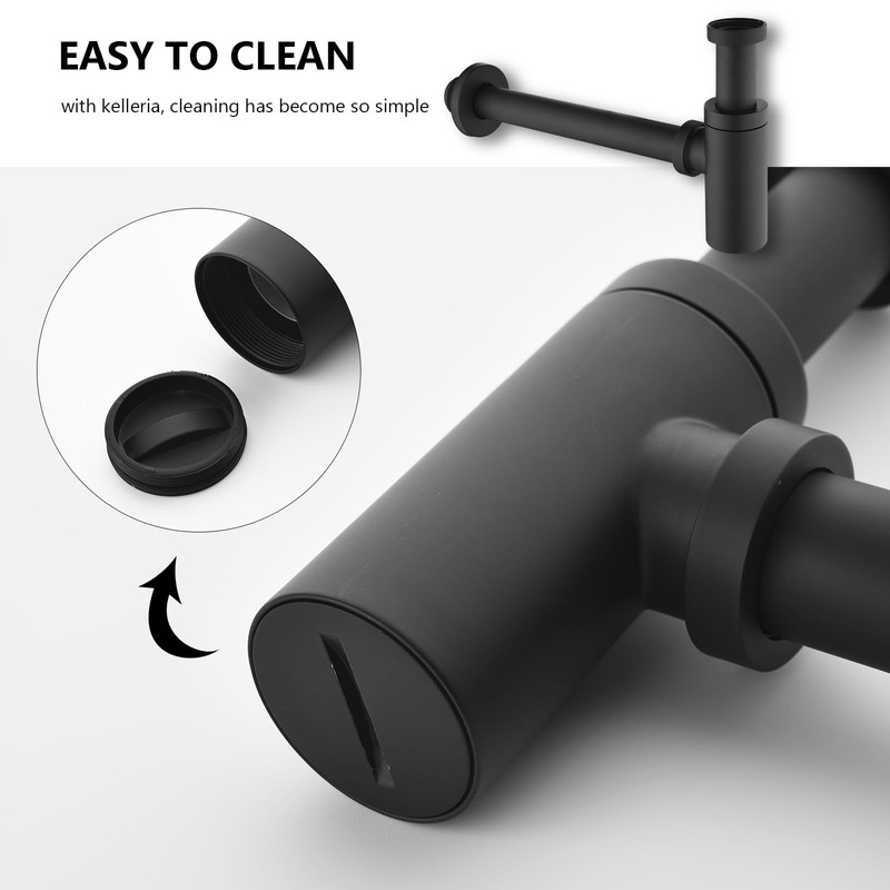 kelleria Universal Siphon for Sink and Washbasin, Odour Trap with