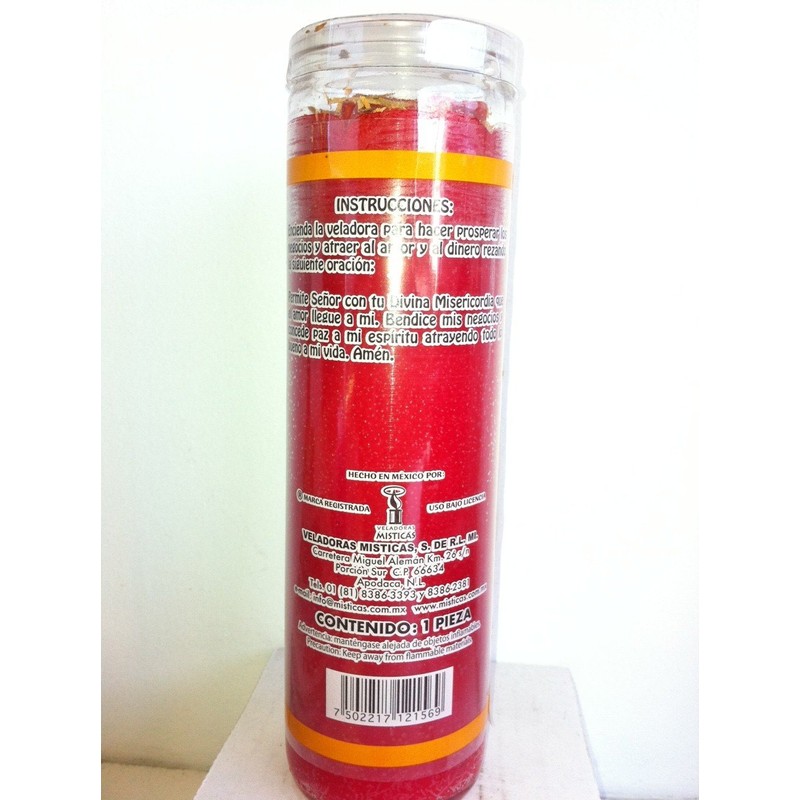 Cinnamon (Canela) 7 Day Prepared Scented Red Candle in Glass