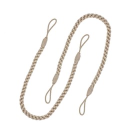 Hiastra Curtain Tiebacks Ropes, 2pcs Decorative Handmade Tie Backs Curtain Holdbacks Holders Cord for Window Sheer Drapes Indoor Outdoor, Beige