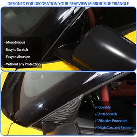 Fit for Toyota Supra GR A90 A91 MK5 2019-2024 Real Carbon Fiber Rearview Mirror Side Spoiler Trim Cover Stickers, Channel The Car Air, Reduce The Wind Noise Inside The Car, 2PCS (Black)