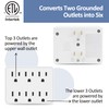 3 Prong Power Strip Outlet Extender, Multi Plug Outlet with