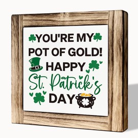 St Patricks Day Decor, You're My Pot of Gold! Happy St.Patrick's Day Decor Sign, Rustic Farmhouse Wall Decor, Home Signs Decor, Shamrock Decor, St Patricks Day Gifts