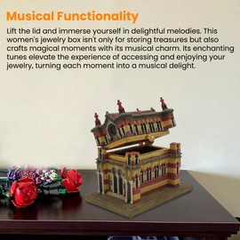 Majestic Giftware Musical Jewelry Box for Women (RM-PK01) | 5x3x5 Ceramic Jewelry Case & Organizer | Design of Great Synagogue in Florence, Italy | Ideal Jewelry Organizer for Gifts & Keepsakes