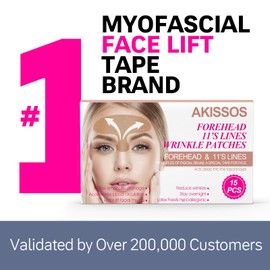 Akissos Forehead Wrinkle Patches 15 PCS Kinesiology Face Tape for Wrinkles Overnight, Precut Facial Patches for Forehead Wrinkles, 11 Lines, Frown Lines, Fine Lines - Between Eyebrow Wrinkle Patches