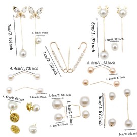 Canzoon Artificial Pearl Brooch Pin 15 Pieces Scarf Clip Buckle Scarf Clip Women Girls Wedding Party Decoration Gifts, Nylon