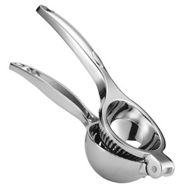 Houlime Lemon Squeezer Chrome Plated Zinc - Large Manual Citrus Press Juicer and Lime Squeezer - Heavy Duty Solid Metal Squeezer Bowl