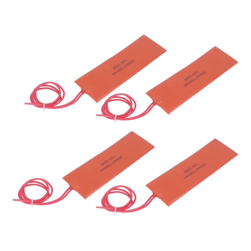 4 Pcs Silicone Rubber Heating Pad Flexible Silicone Heater Mat