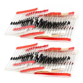 A-DIGISHUO 2×100pcs 1N4148 1N4007 1N5819 1N5399 1N5408 1N5822 FR107 FR207 Schottky Rectifier Diode Assortment Kit Including 8 Values