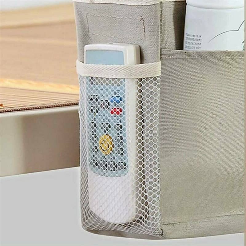 AIMALL Utility Bedside Caddy Hanging Storage Bag, White