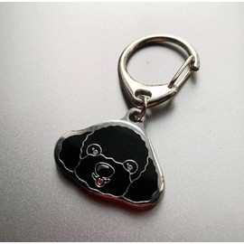 BT Bear Dog ID Tags Metal Dog Tag Keychain Cute Keychain,Black Poodle